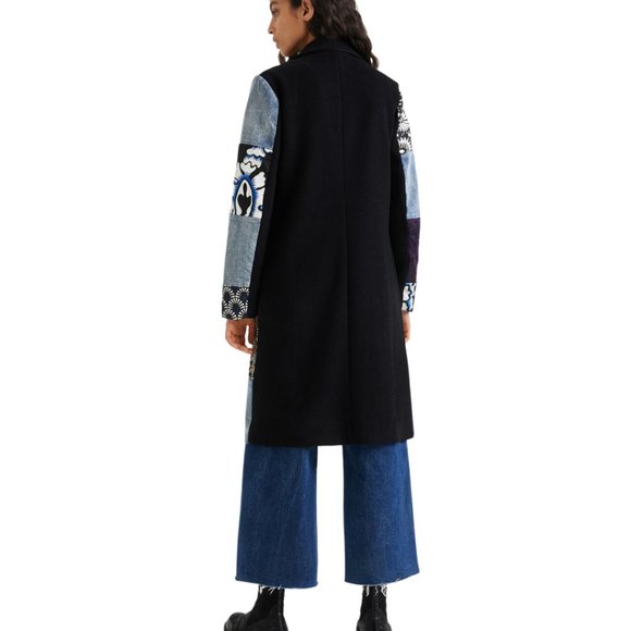 Vintage Styled Denim Mixed Media Coat - Picture 7 of 8